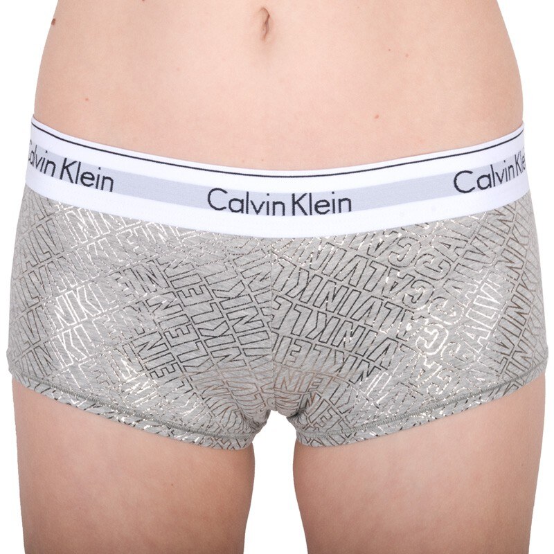 Dámské Kalhotky Calvin Klein Boyshort Outline Logo Grey