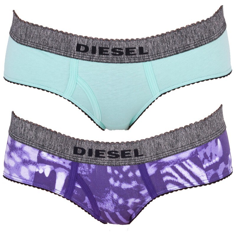 2PACK Dámské Kalhotky Diesel Mutande Oxy Lila Green