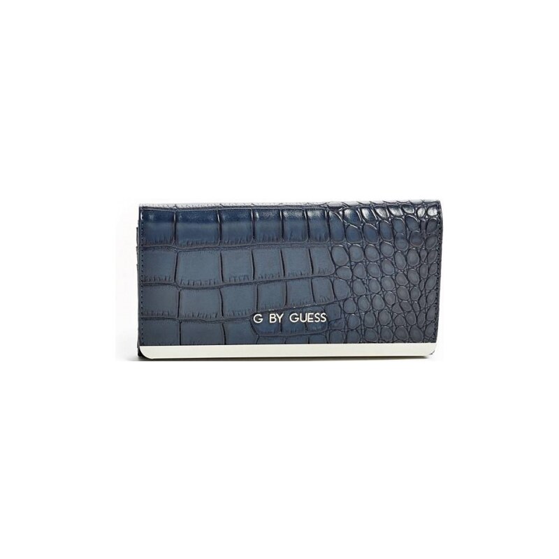 Peněženka G by Guess Nisha Croc-Embossed Multi Wallet modrá