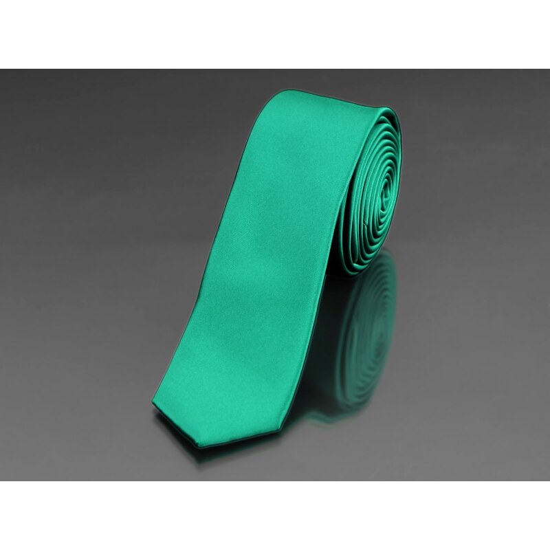 Kravata pánská AMJ úzká jednobarevná KI0022, zelená