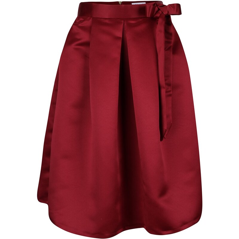 Vínová sukně s mašlí a kapsami Closet