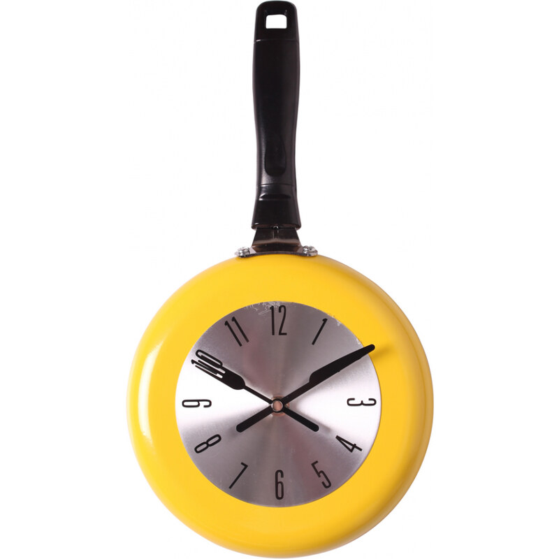 Nástěnné hodiny PÁNVIČKA žlutá 20X38 cm Mybesthome
