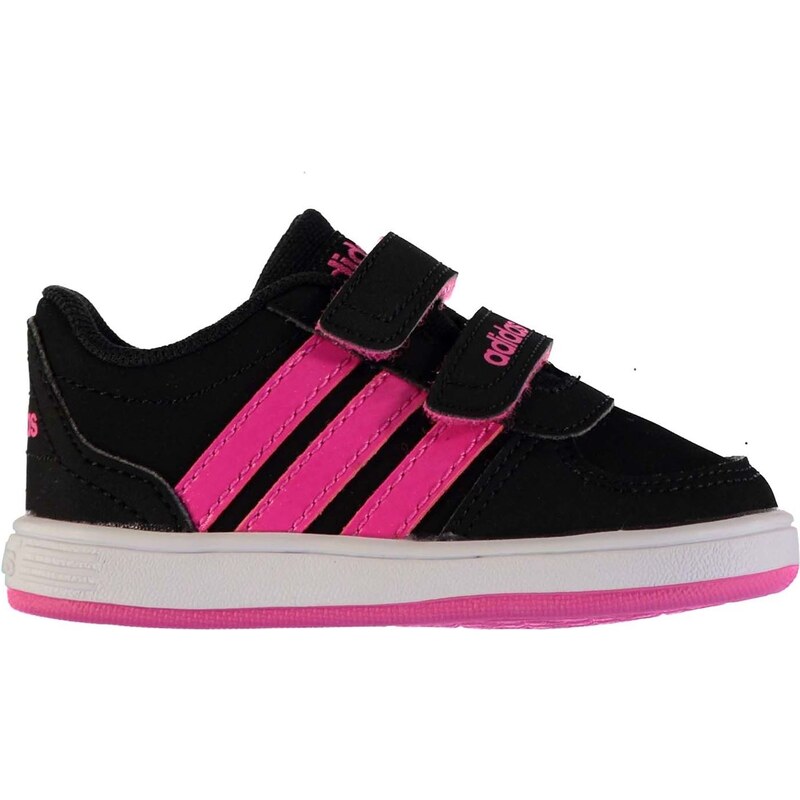 Adidas Hoops Nubuck Trainers Infant Girls, black/pink