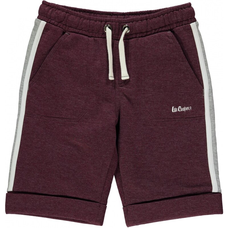Lee Cooper Trim Fleece Shorts Junior Boys, burgundy marl