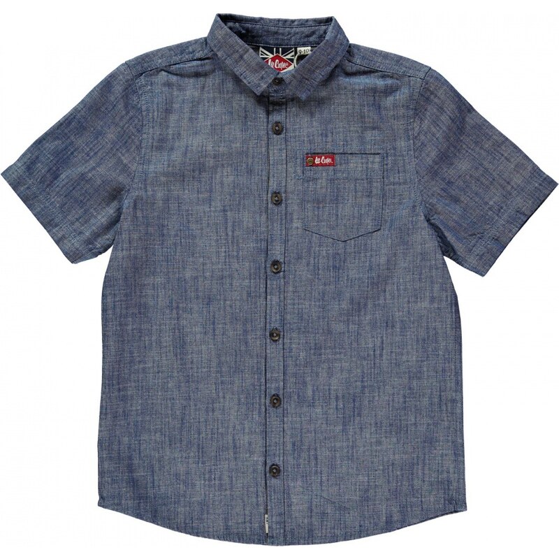 Lee Cooper Short Sleeve Denim Shirt Junior Boys, light denim