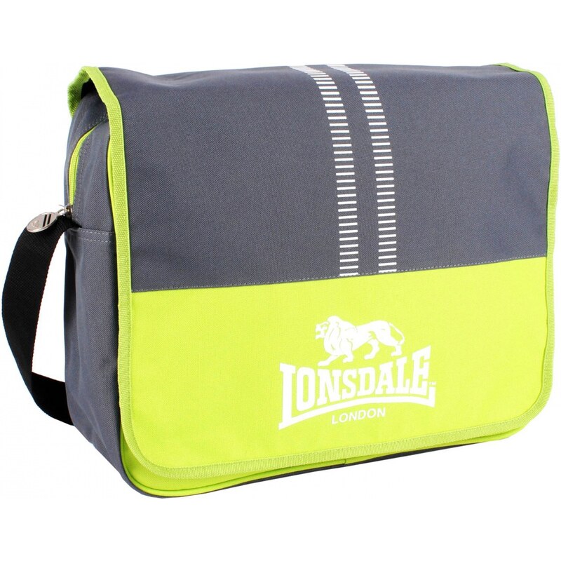 Lonsdale Messenger Bag, charcoal/lime