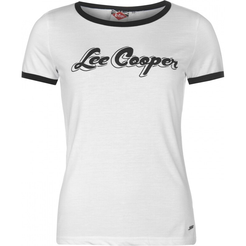 Lee Cooper Retro Ringer T shirt Ladies, white