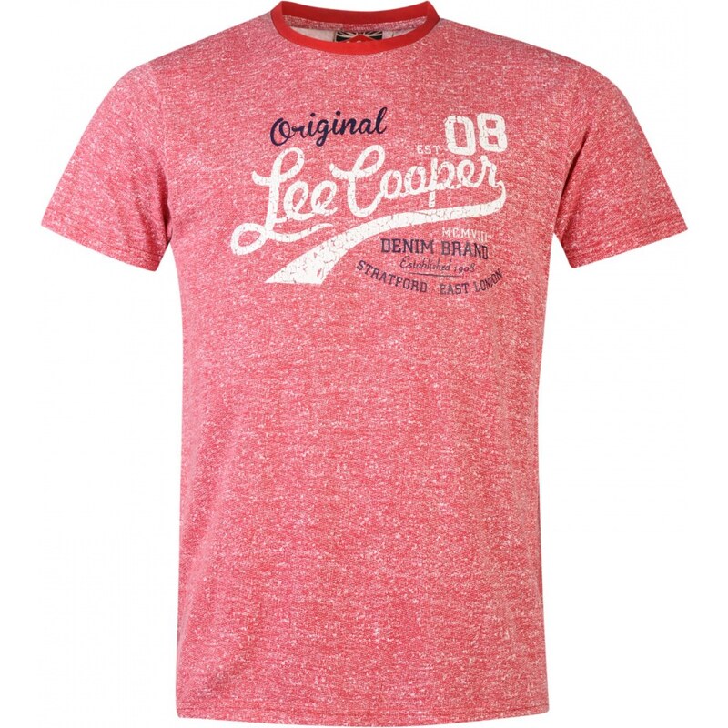 Lee Cooper Textured T Shirt Mens, vintage red