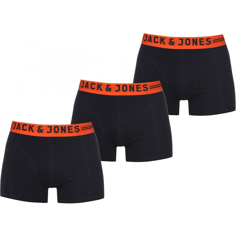 Jack and Jones Leicester 3 Pack Boxers, navy