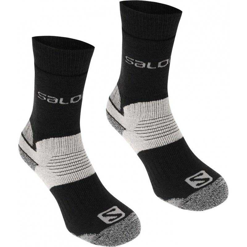 Salomon Heavyweight 2 Pack Walking Socks Mens, black/grey