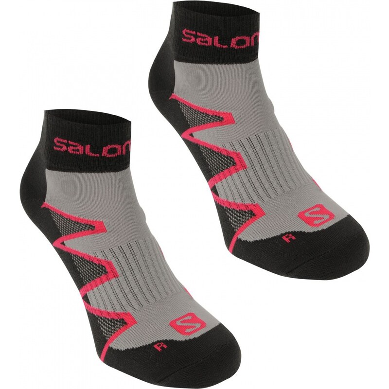 Salomon XA Pro 2 Pack Ladies Running Socks, grey/purple