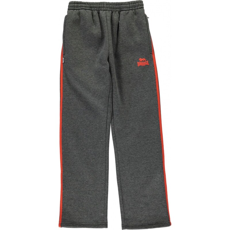 Lonsdale 2 Stripe OH Jogging Bottoms Junior Boys, charcoal/red