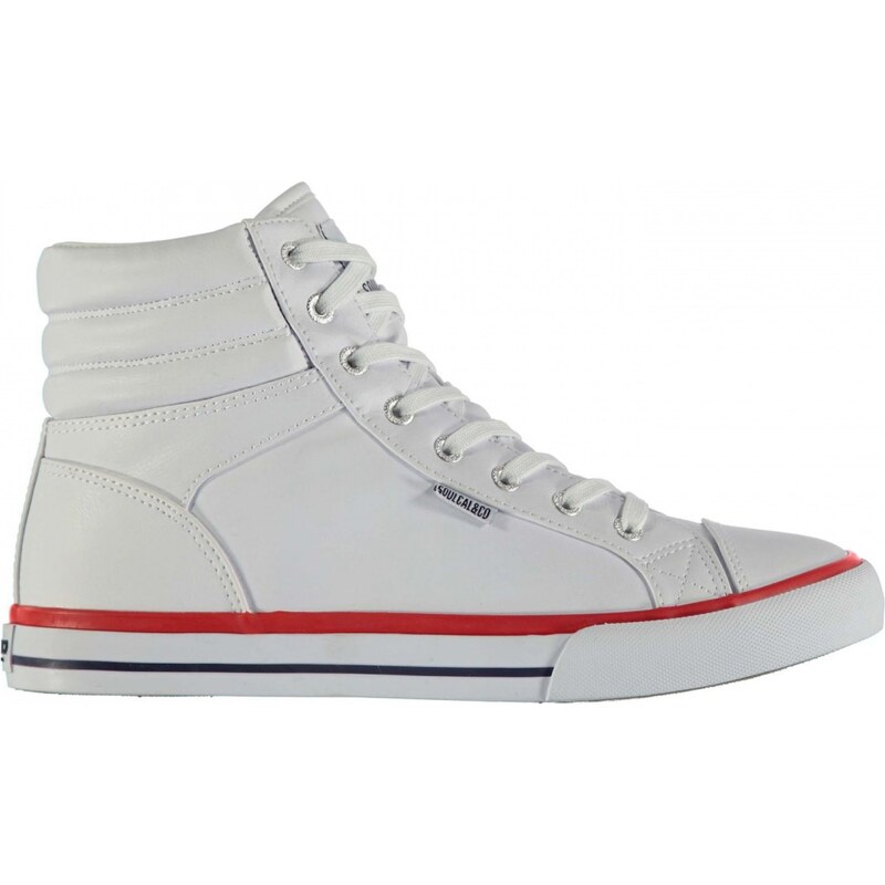 SoulCal Asti Hi Mens Trainers, white/red