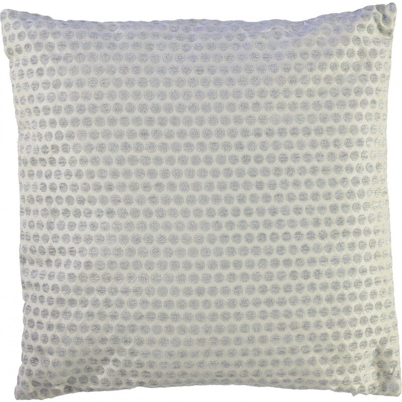 Linens and Lace Dot Chenille Cushion, grey
