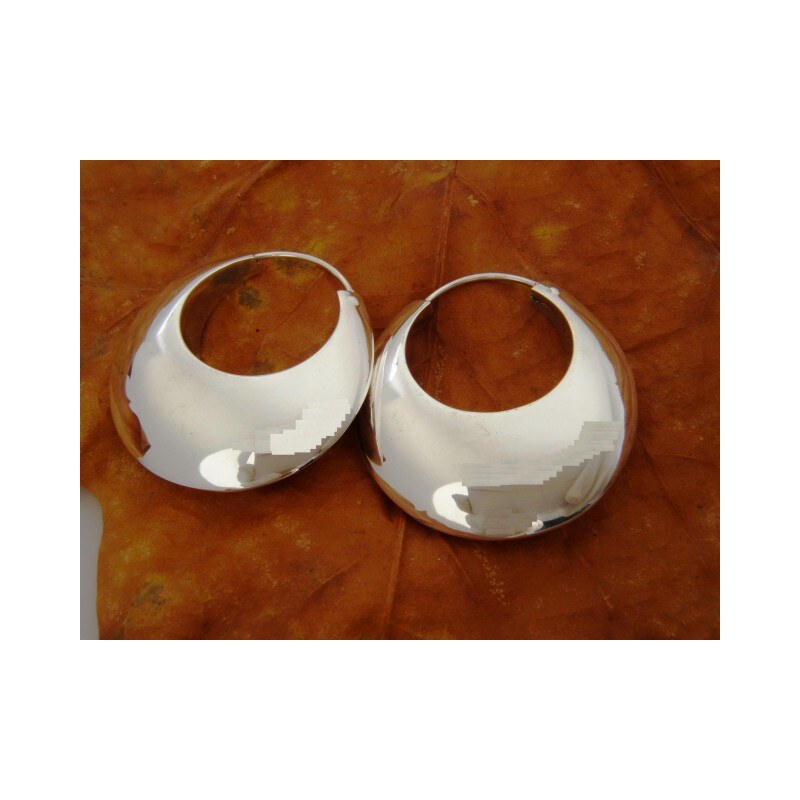 Stříbrné náušnice kónické kruhy pro hopperky 31mm