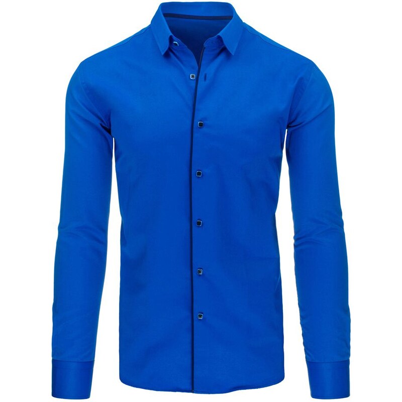 Sytě modrá manažerská košile s vkusnými knoflíky