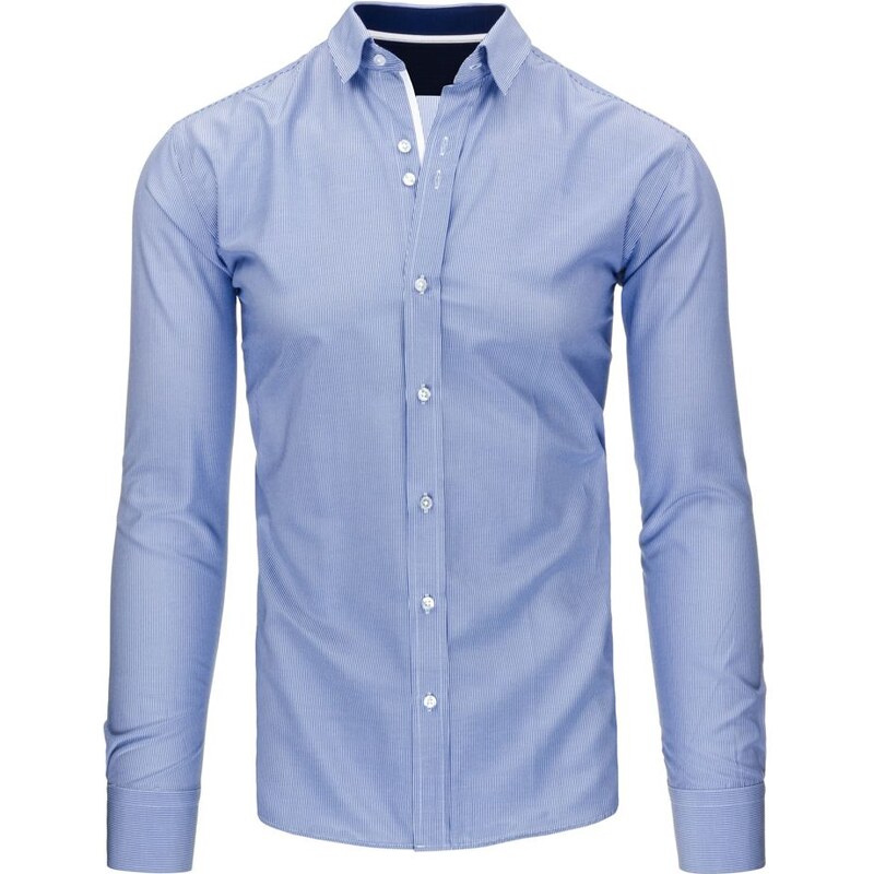 Světle modrá pruhovaná slim košile pro manažery