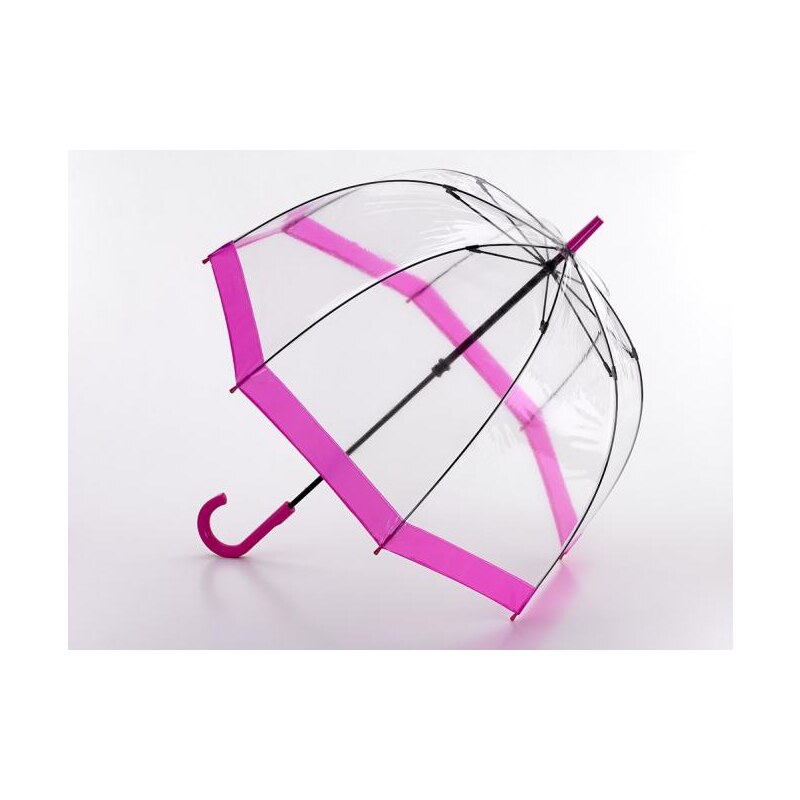 Fulton dámský průhledný holový deštník Birdcage 1 PINK L041