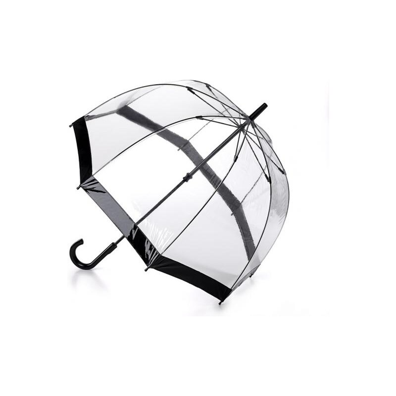 Fulton dámský průhledný holový deštník Birdcage 1 BLACK L041