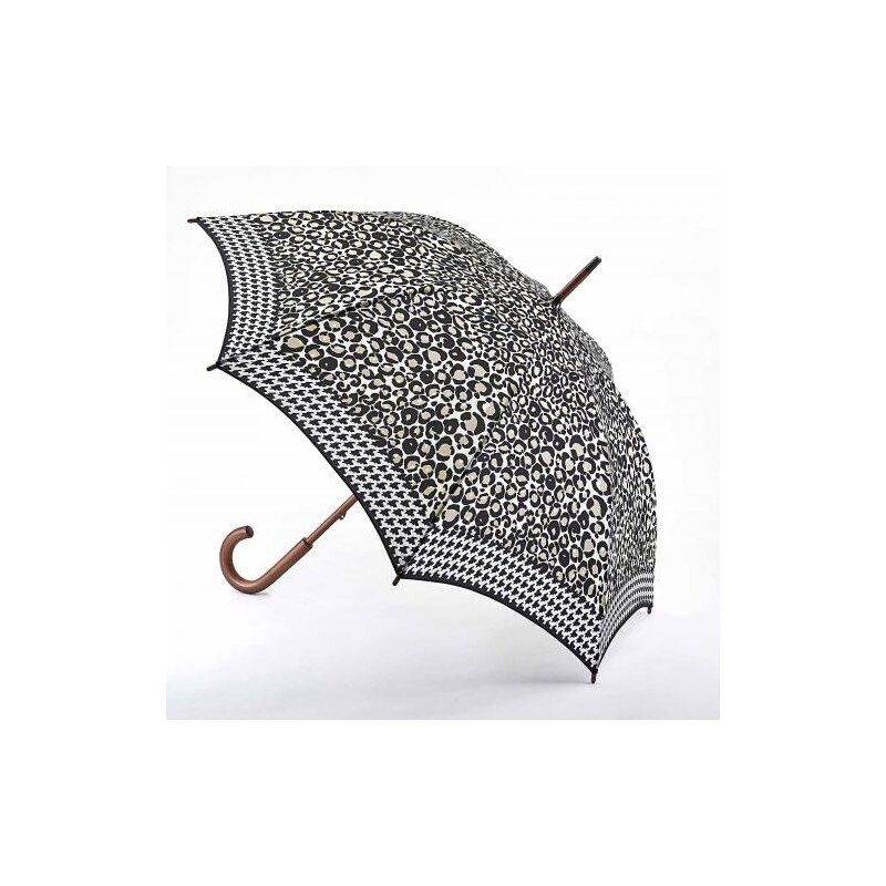 Fulton dámský holový deštník Kensington 2 GRAPHIC LEOPARD BORDER L056