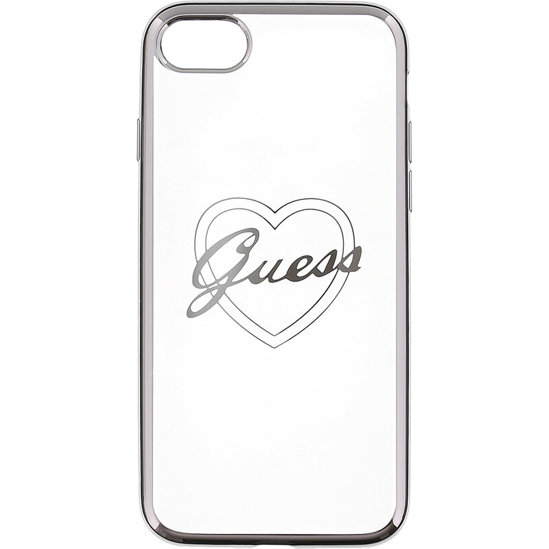 Pouzdro / kryt pro Apple iPhone 7 / 8 - Guess, Heart TPU Silver