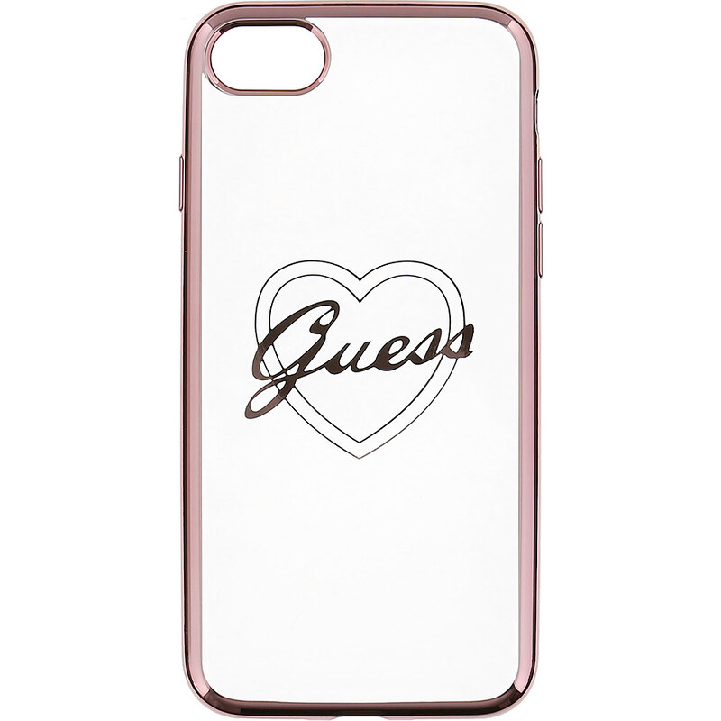 Pouzdro / kryt pro Apple iPhone 7 / 8 - Guess, Heart TPU Rose Gold