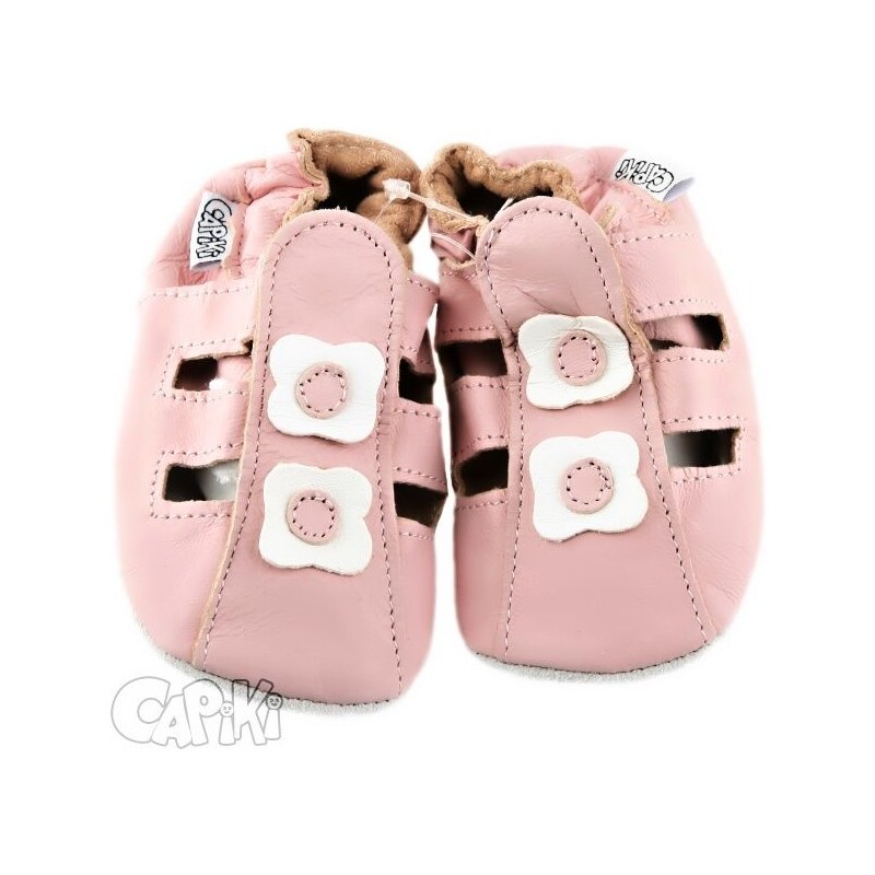 Capiki / TAPTAPI / AFELO CAPIKI měkké kožené capáčky - sandálky růžové