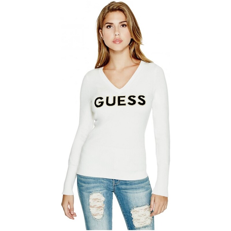 GUESS GUESS Gladys Logo Sweater - macadamia