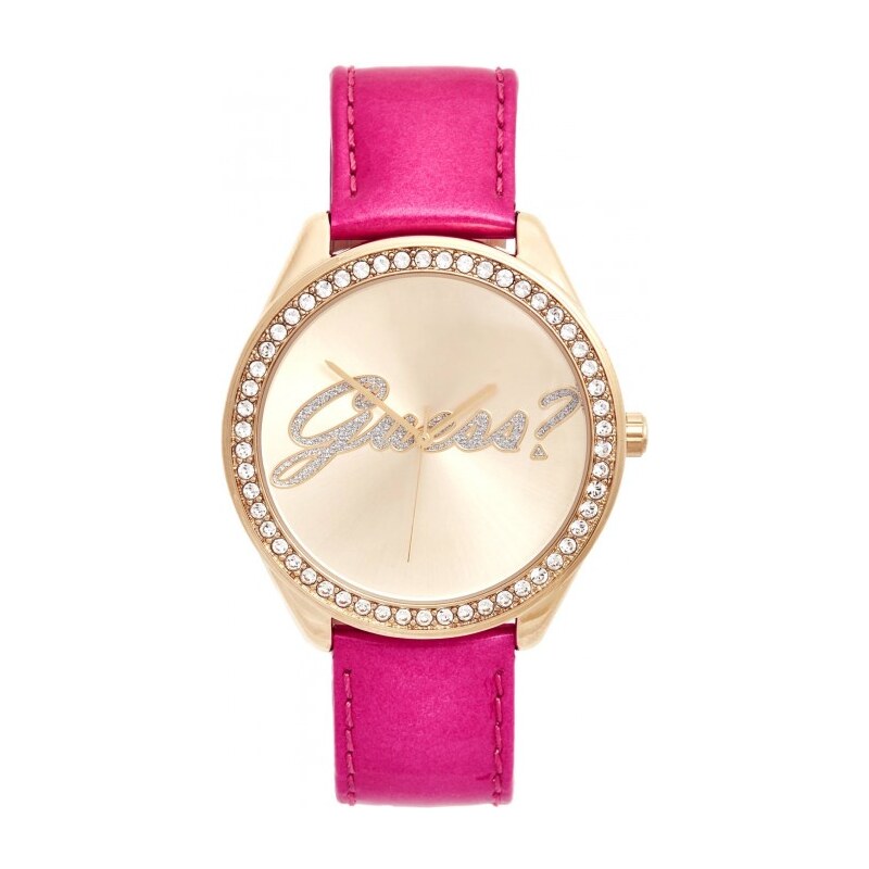 GUESS Pink and Gold-Tone Logo Watch - no color
