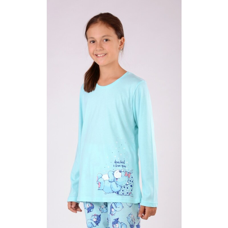 Vienetta Kids Dětské pyžamo dlouhé Méďa s polštářem
