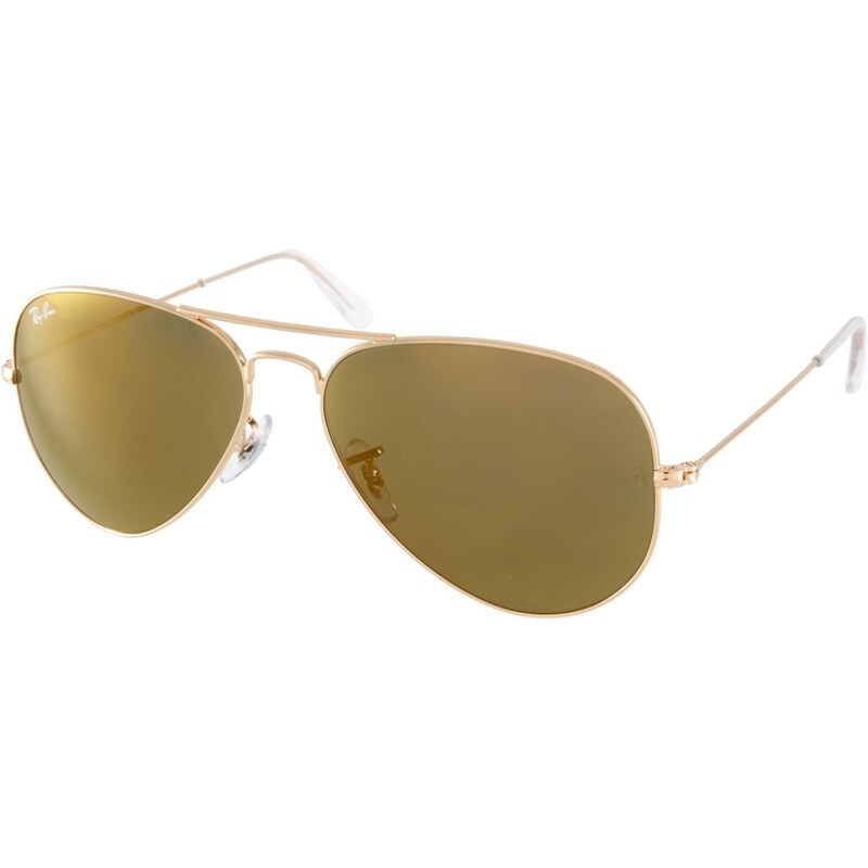 Ray-Ban Crystal Gold Mirrored Aviator Sunglasses