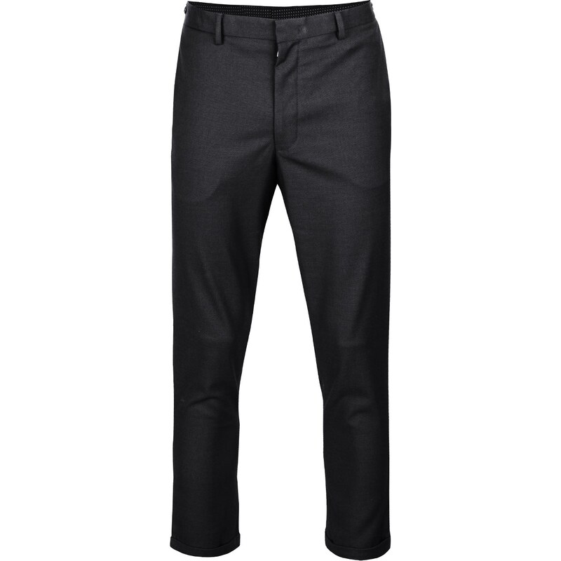 Tmavě šedé vzorované oblekové kalhoty Burton Menswear London