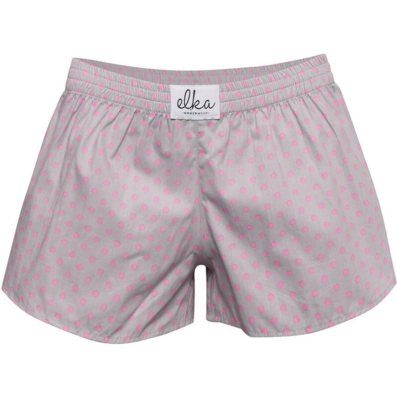 Šedé dámské trenýrky s růžovými puntíky El.Ka Underwear