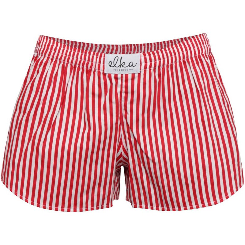 Bílo-červené dámské pruhované trenýrky El.Ka Underwear