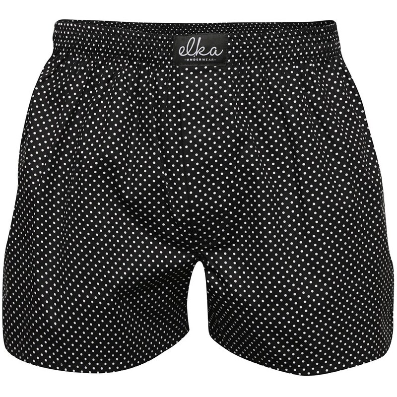 Černé pánské puntíkované trenýrky El.Ka Underwear