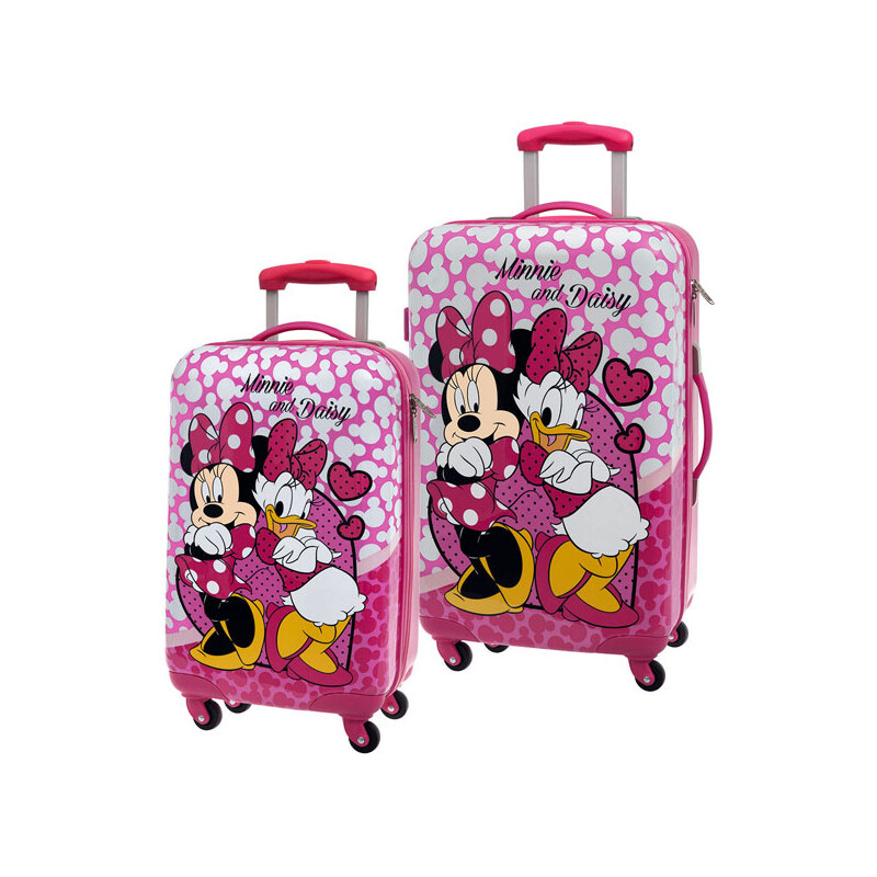 Sada cestovních kufrů ABS Minnie a Daisy srdce 55/67 cm