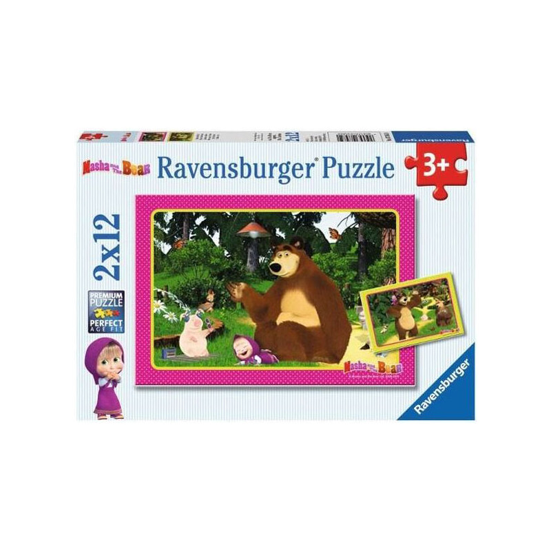 Puzzle Máša a Medvěd 2v1 2x 12 dílků