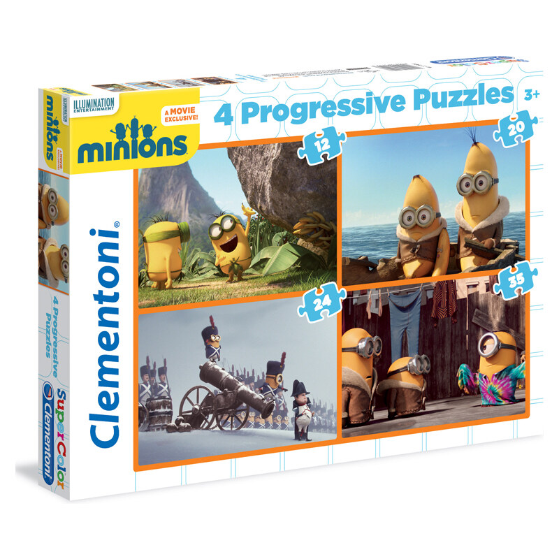 CLEMENTONI Puzzle Progressive 4v 1 - Mimoni