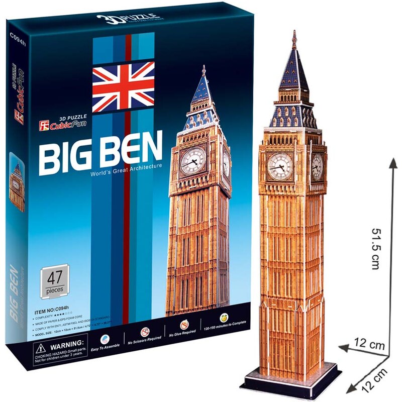 CubicFun Puzzle 3D Big Ben - 47 dílků