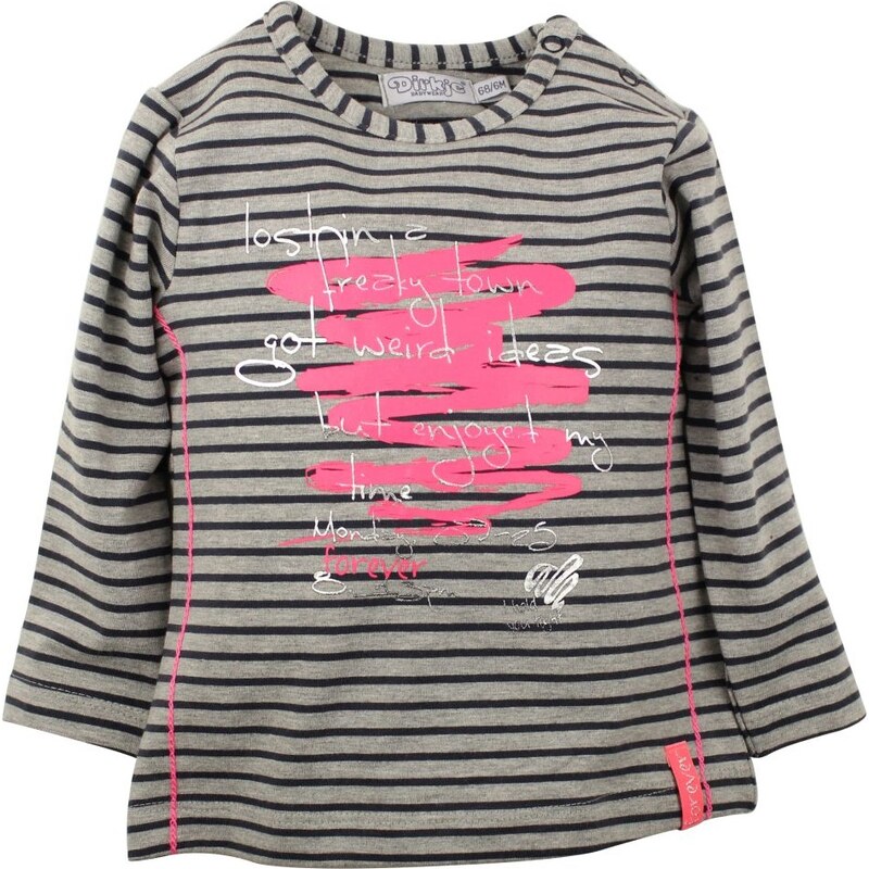 Dirkje Dívčí proužkované tričko s nápisem - barevné