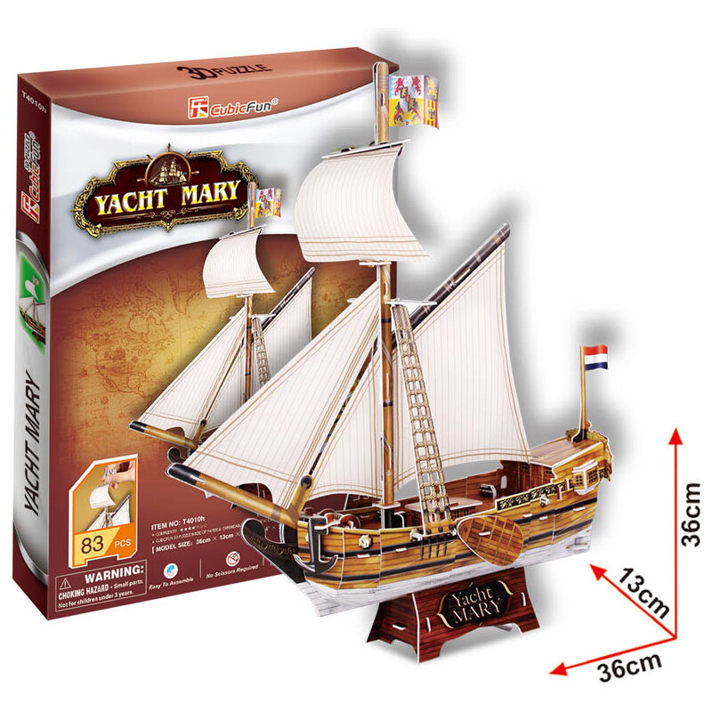 CubicFun Puzzle 3D Jachta Mary – 83 dílků