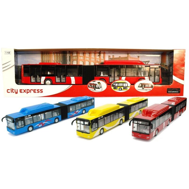 Joy City Autobus - model 1:43 (na setrvačník) - Žlutý