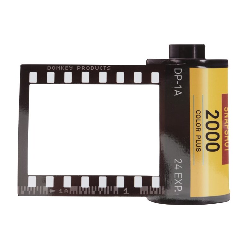 Žluto-černý magnet na lednici ve tvaru rámečku Donkey Daily Film Star