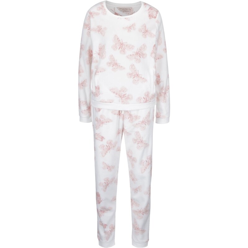 Krémové pyžamo s růžovými motýly Dorothy Perkins