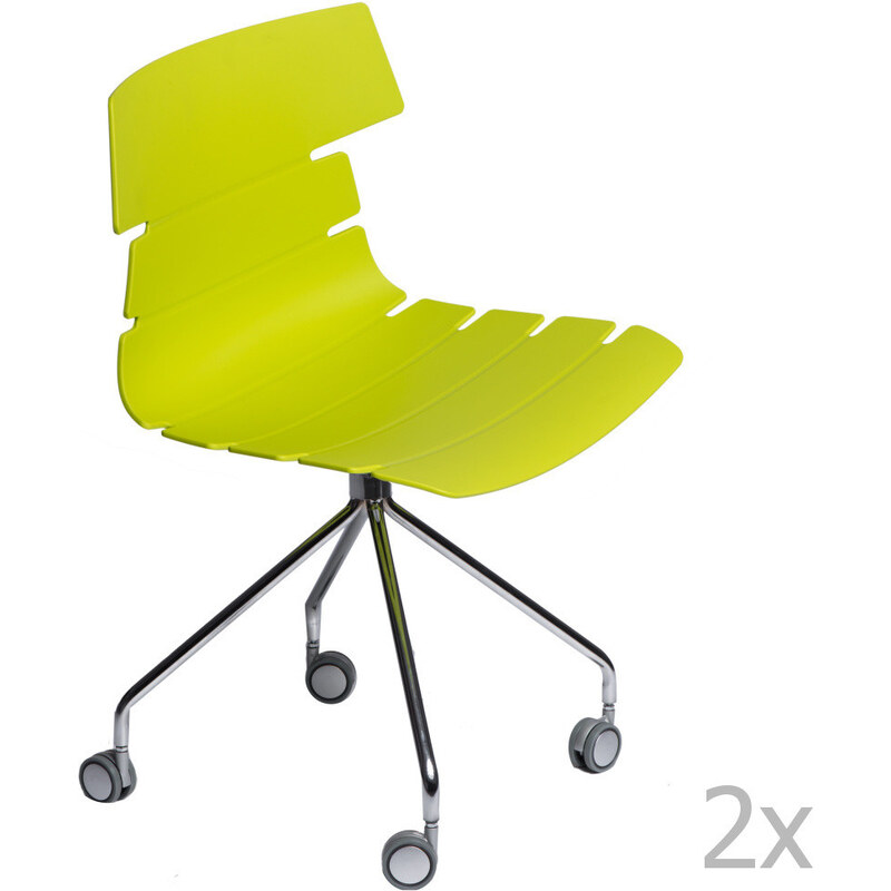 Sada 2 zelených židlí D2 Techno Roll