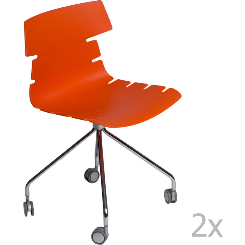Sada 2 oranžových židlí D2 Techno Roll