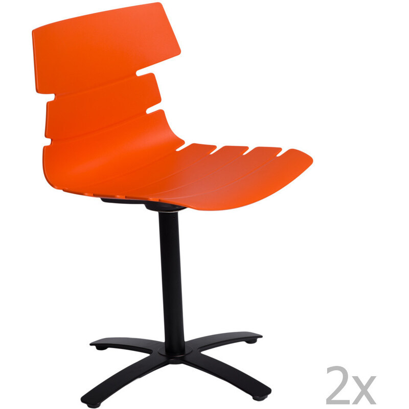 Sada 2 oranžových židlí D2 Techno One