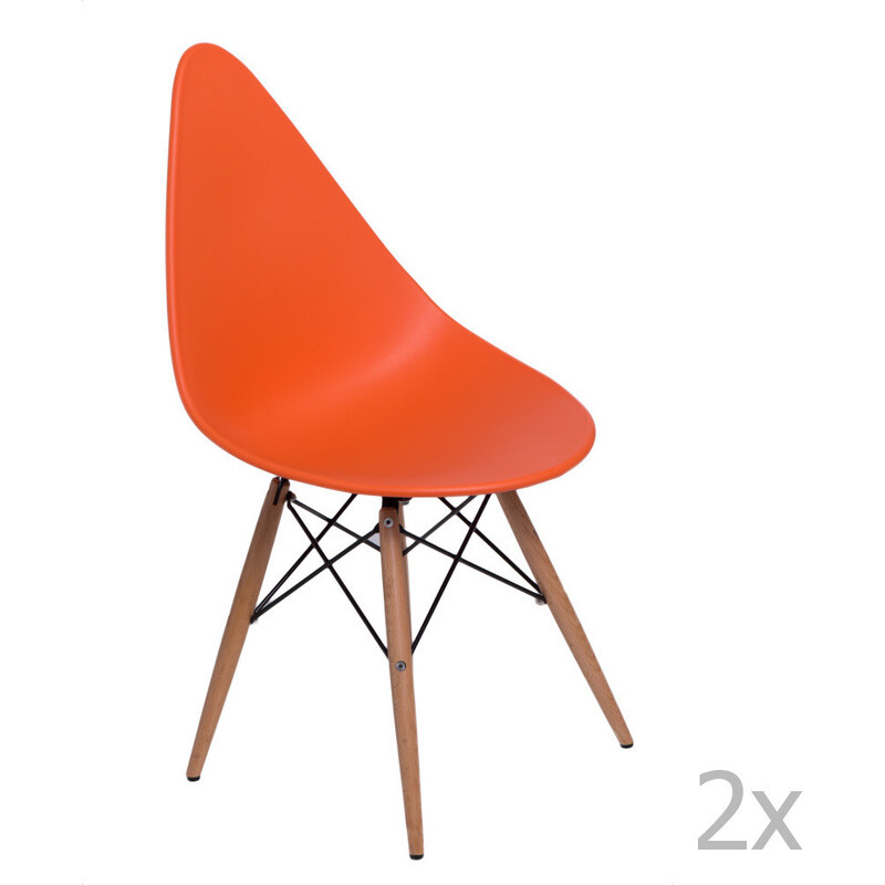 Sada 2 židlí D2 Rush DWS, oranžové
