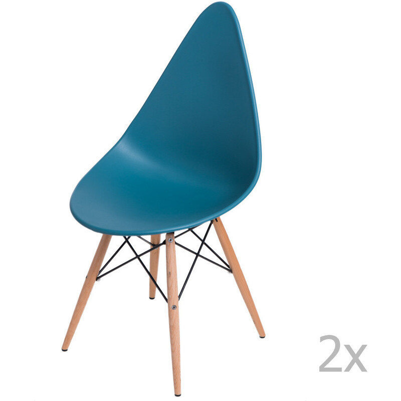 Sada 2 modrých židlí D2 Rush DWS