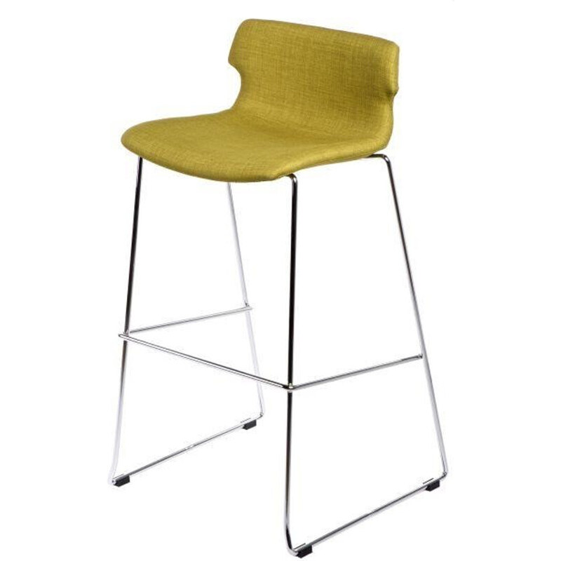 Olivová čalouněná barová židle D2 Techno